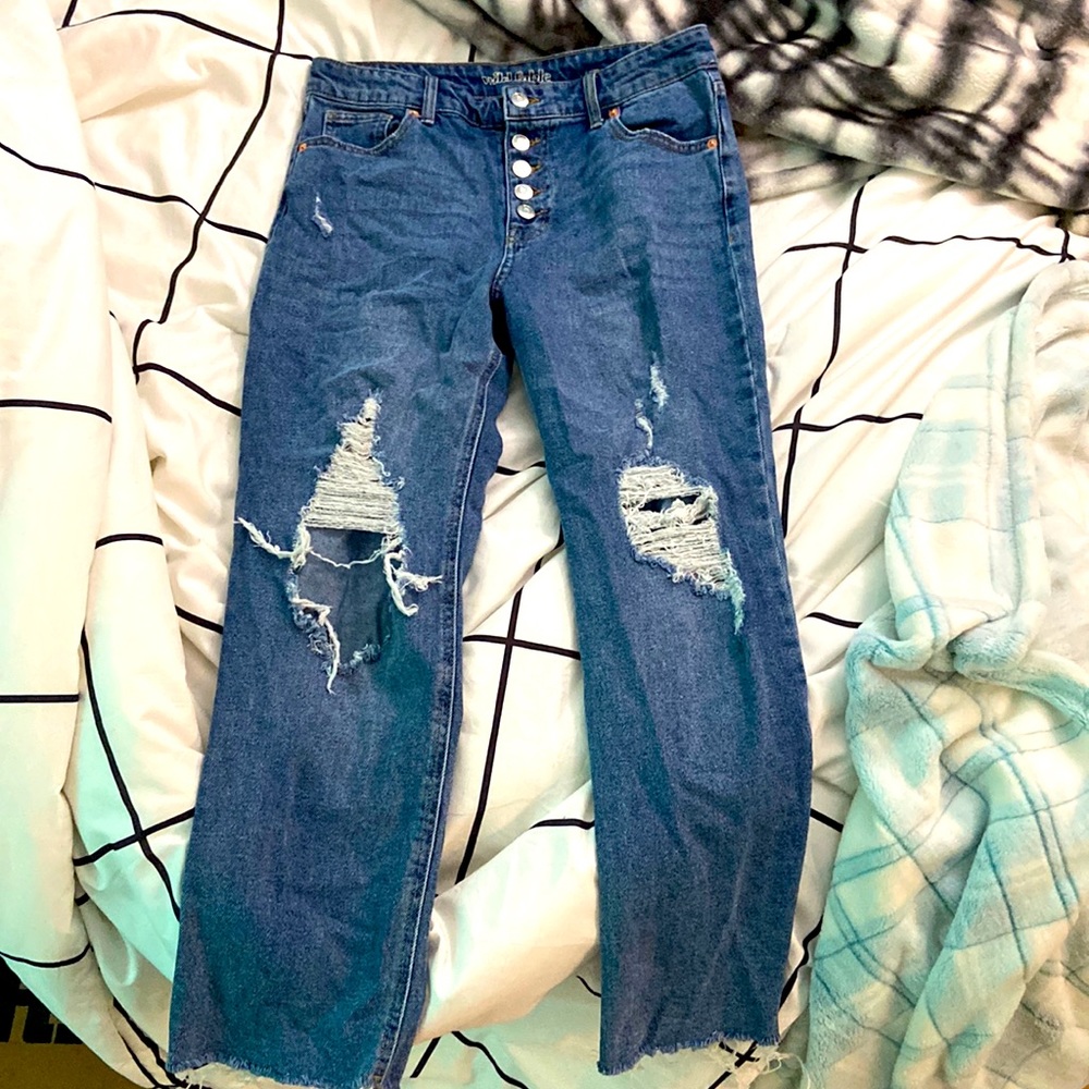 Wide Fable Jeans High Rise Straight Ankle Jeans